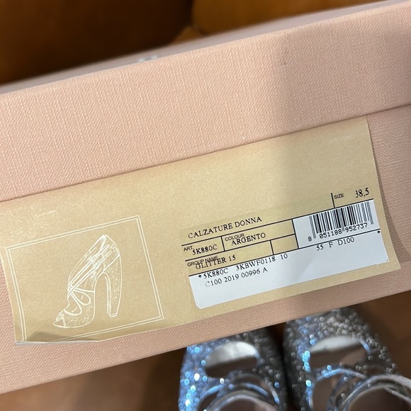Authentic MIU MIU glittery sandals heels size 38.5 - Picture 8 of 10
